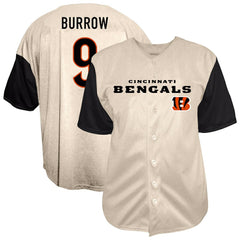 Cincinnati Bengals Joe Burrow  Big & Tall Baseball Button-Up Shirt | NFL New