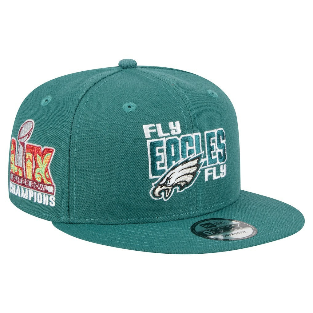 Philadelphia Eagles Super Bowl LIX Champions Side Patch 9FIFTY Snapback Hat | NFL Hot