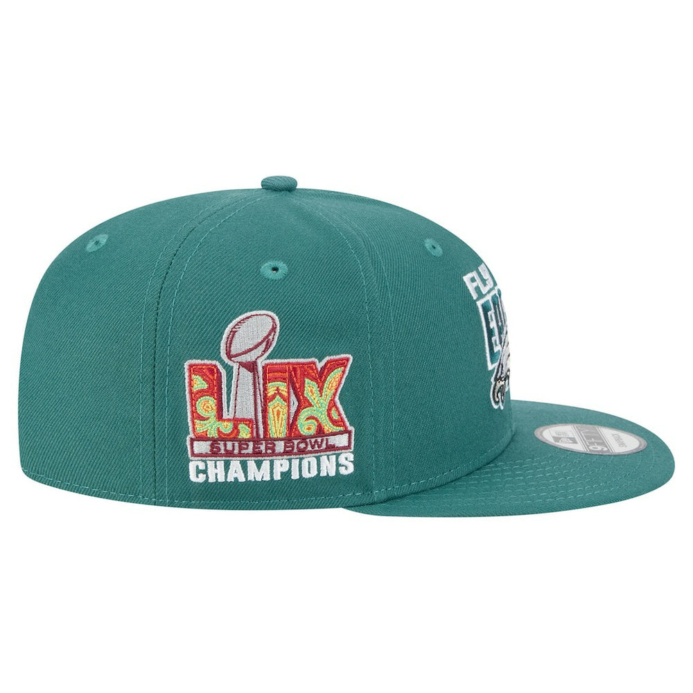 Philadelphia Eagles Super Bowl LIX Champions Side Patch 9FIFTY Snapback Hat | NFL Hot
