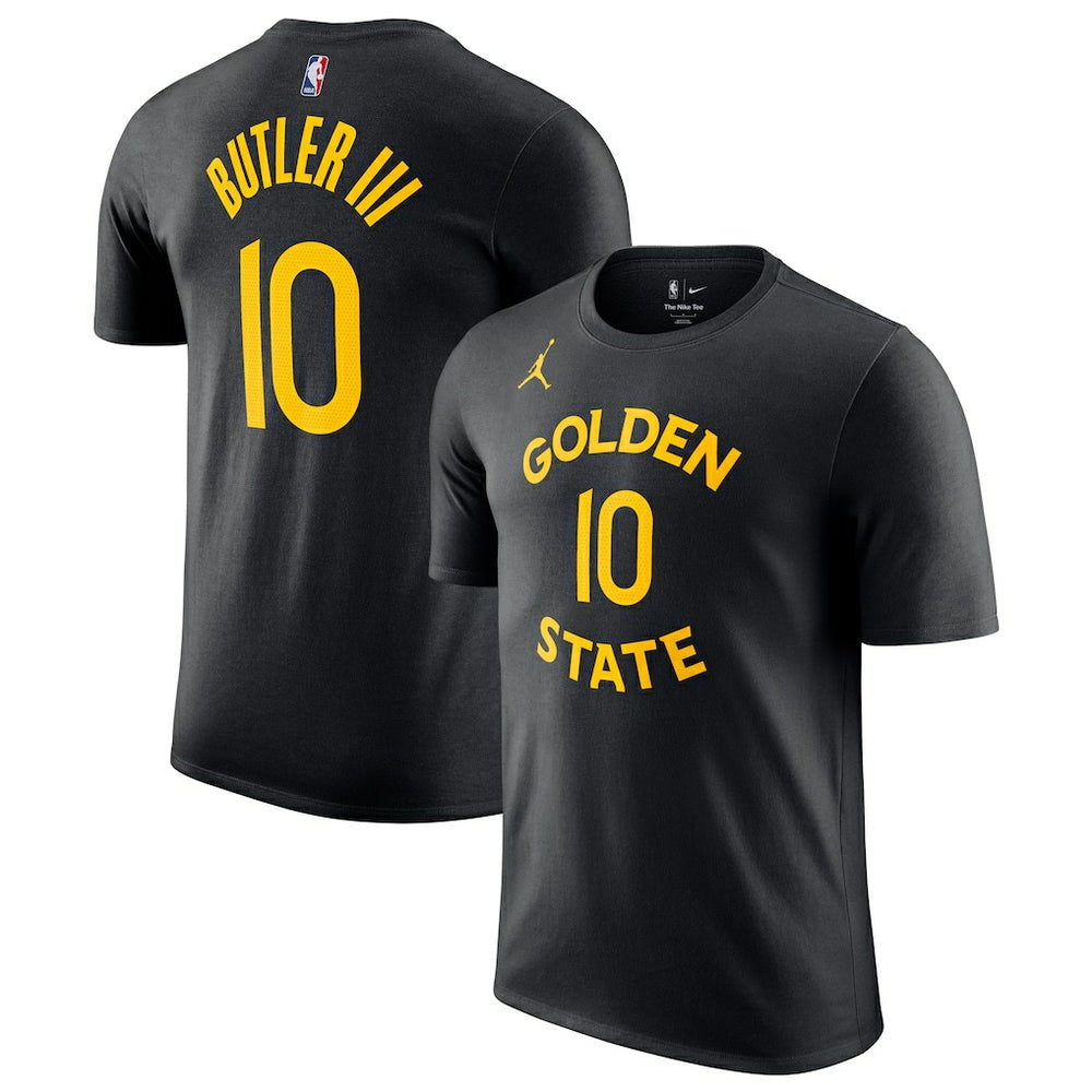 Black Jimmy Butler III Golden State Warriors Jordan Brand Statement Edition Name & Number T-Shirt sale | NBA