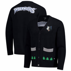 Black Minnesota Timberwolves The Wild Collective Unisex City Edition Full-Button Cardigan | NBA