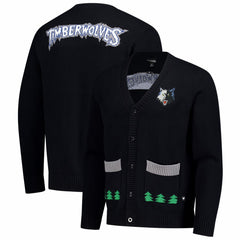 Black Minnesota Timberwolves The Wild Collective Unisex City Edition Full-Button Cardigan | NBA