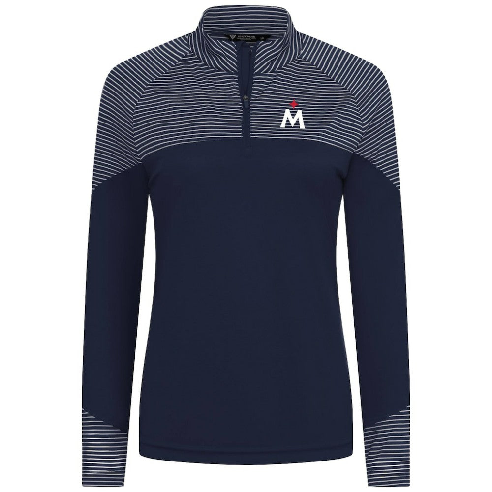 Minnesota Twins Levelwear Women's Classic Stripes Insignia 2.0 Raglan Quarter-Zip Top - MLB Tops