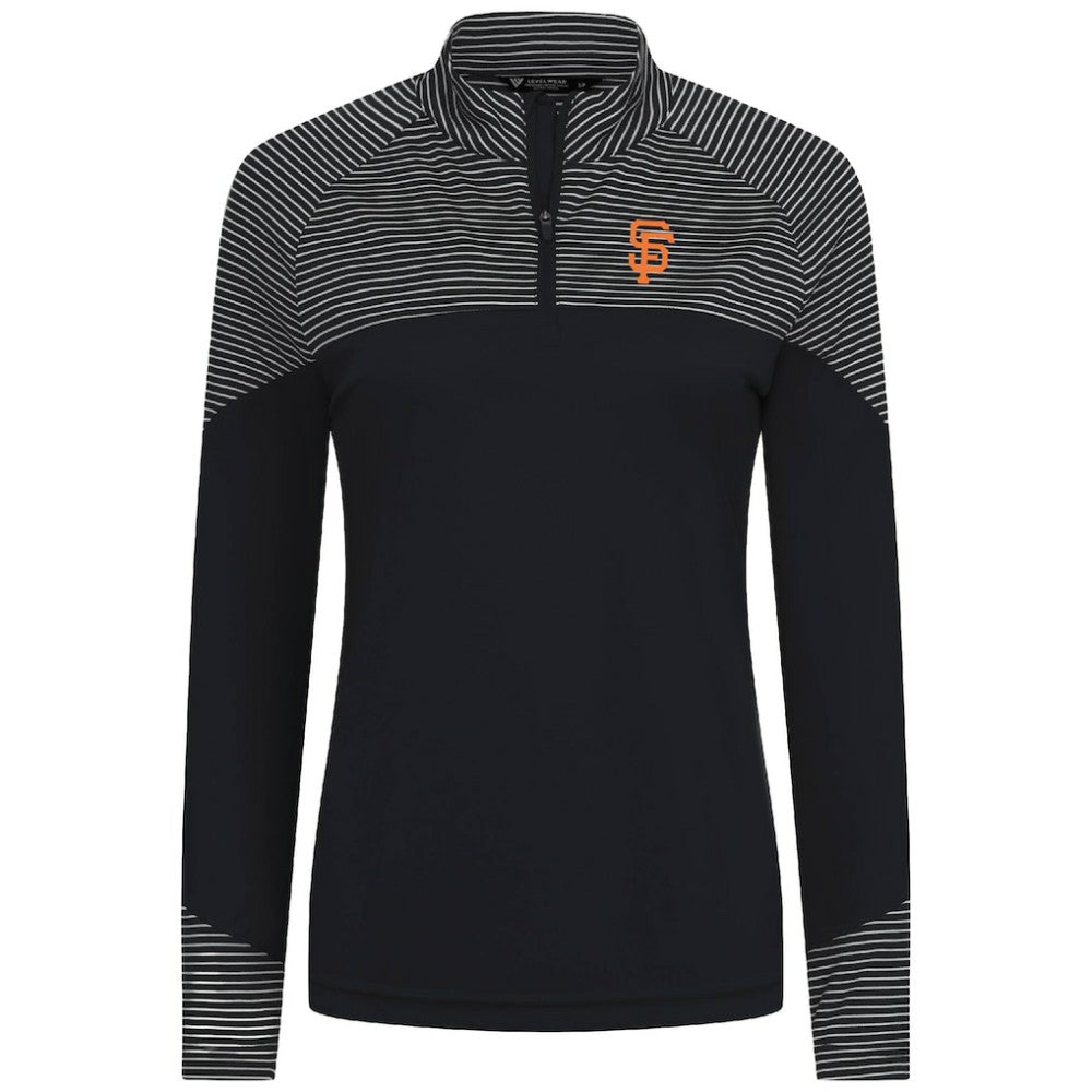 San Francisco Giants Levelwear Women's Classic Stripes Insignia 2.0 Raglan Quarter-Zip Top - MLB Tops
