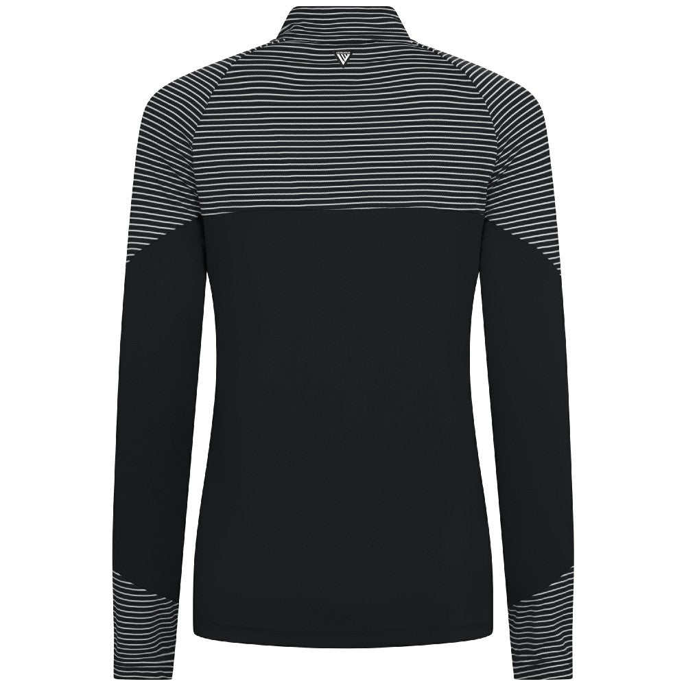 Miami Marlins Levelwear Women's Classic Stripes Insignia 2.0 Raglan Quarter-Zip Top - MLB Tops