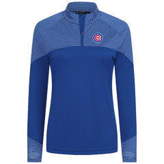 Chicago Cubs Levelwear Women's Classic Stripes Insignia 2.0 Raglan Quarter-Zip Top - MLB Tops