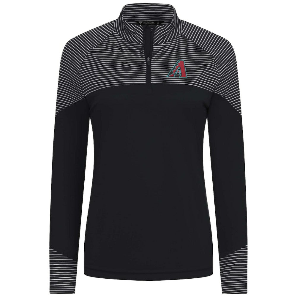 Arizona Diamondbacks Levelwear Women's Classic Stripes Insignia 2.0 Raglan Quarter-Zip Top - MLB Tops
