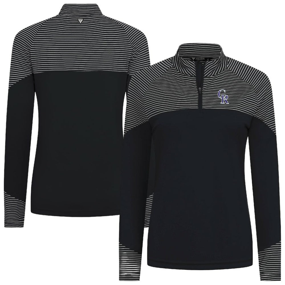 Colorado Rockies Levelwear Women's Classic Stripes Insignia 2.0 Raglan Quarter-Zip Top - MLB Tops