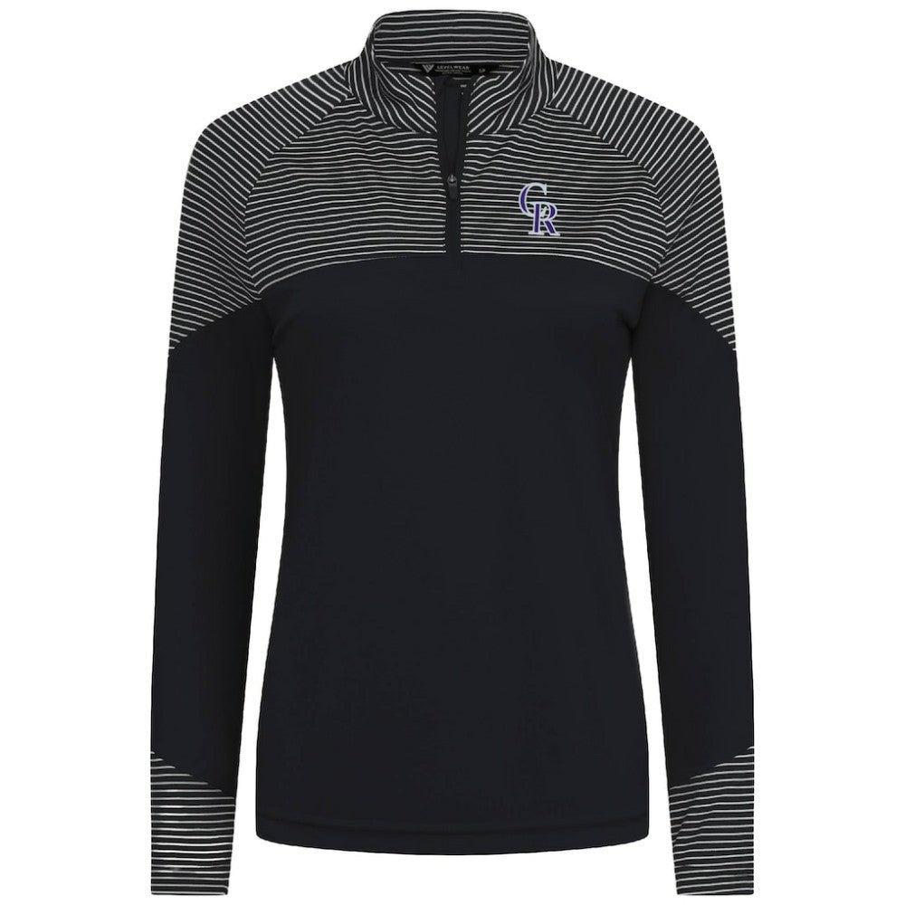 Colorado Rockies Levelwear Women's Classic Stripes Insignia 2.0 Raglan Quarter-Zip Top - MLB Tops