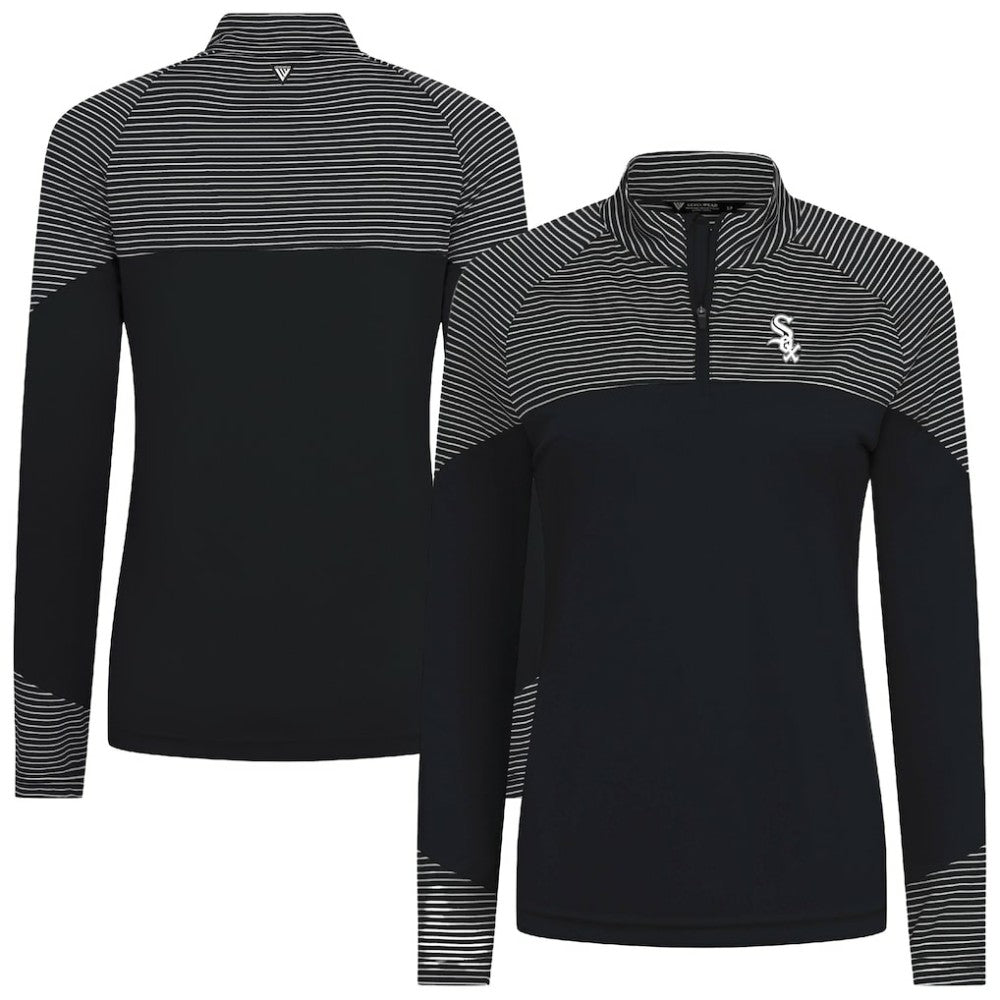 Chicago White Sox Levelwear Women's Classic Stripes Insignia 2.0 Raglan Quarter-Zip Top - MLB Tops