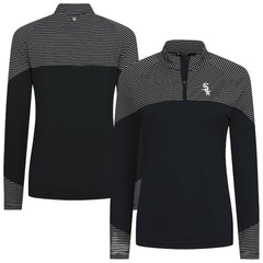 Chicago White Sox Levelwear Women's Classic Stripes Insignia 2.0 Raglan Quarter-Zip Top - MLB Tops