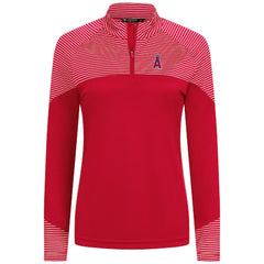Los Angeles Angels Levelwear Women's Classic Stripes Insignia 2.0 Raglan Quarter-Zip Top - MLB Tops