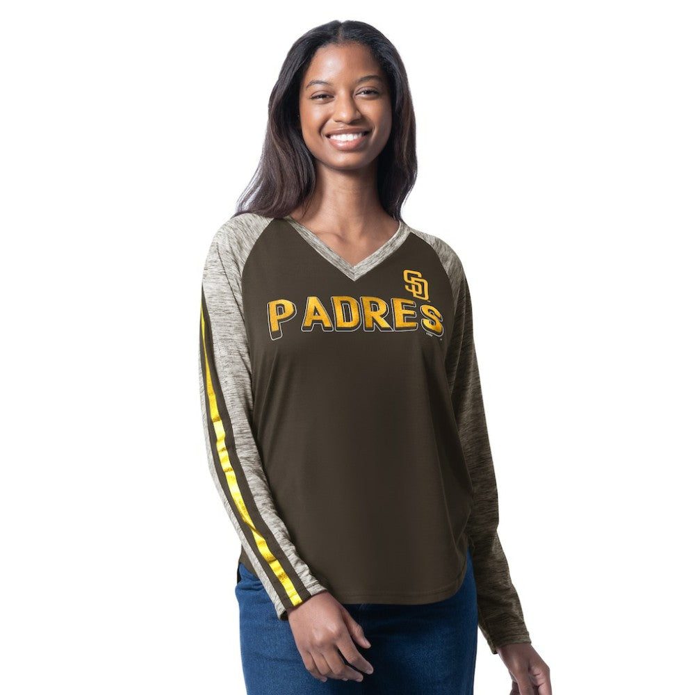 San Diego Padres G-III 4Her by Carl Banks Women's Top Dog Raglan Long Sleeve V-Neck T-Shirt - MLB T-shirts