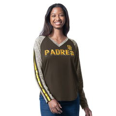 San Diego Padres G-III 4Her by Carl Banks Women's Top Dog Raglan Long Sleeve V-Neck T-Shirt - MLB T-shirts