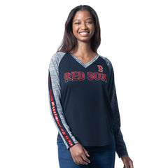 Boston Red Sox G-III 4Her by Carl Banks Women's Top Dog Raglan Long Sleeve V-Neck T-Shirt - MLB T-shirts
