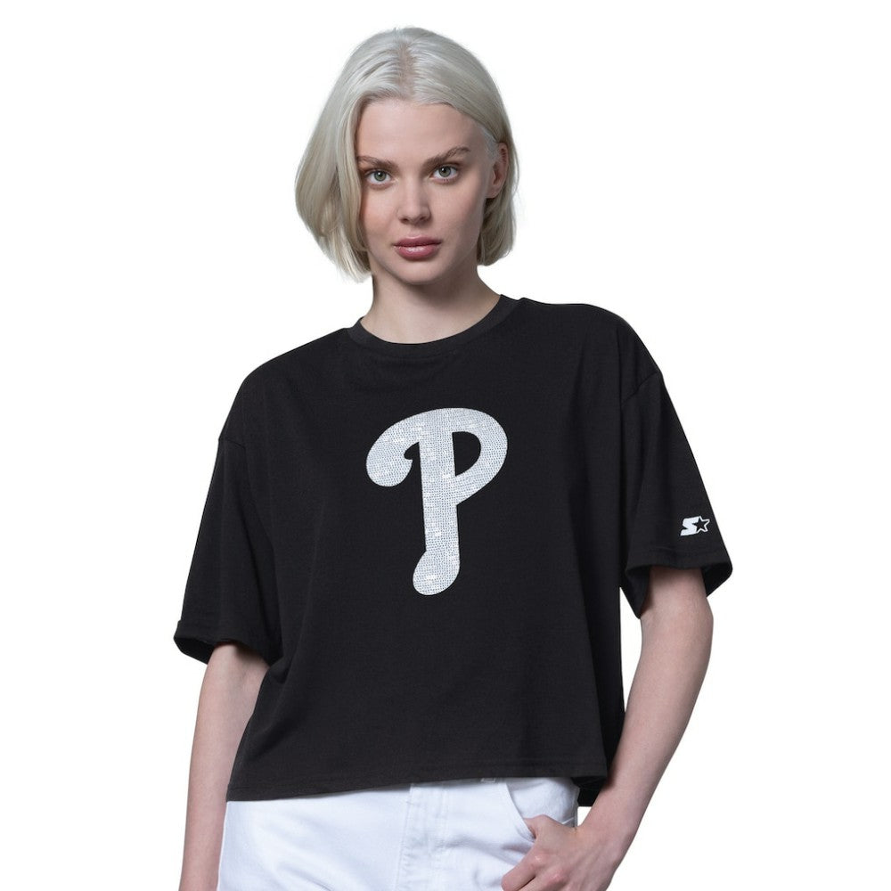 Philadelphia Phillies Starter Women's Holy Grail Boxy Cropped T-Shirt - MLB T-shirts