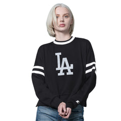 Los Angeles Dodgers Starter Women's Rally Cropped Drop Shoulder Crewneck Sweatshirt - MLB Sweatshirts