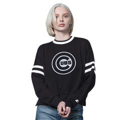 Chicago Cubs Starter Women's Rally Cropped Drop Shoulder Crewneck Sweatshirt - MLB Sweatshirts