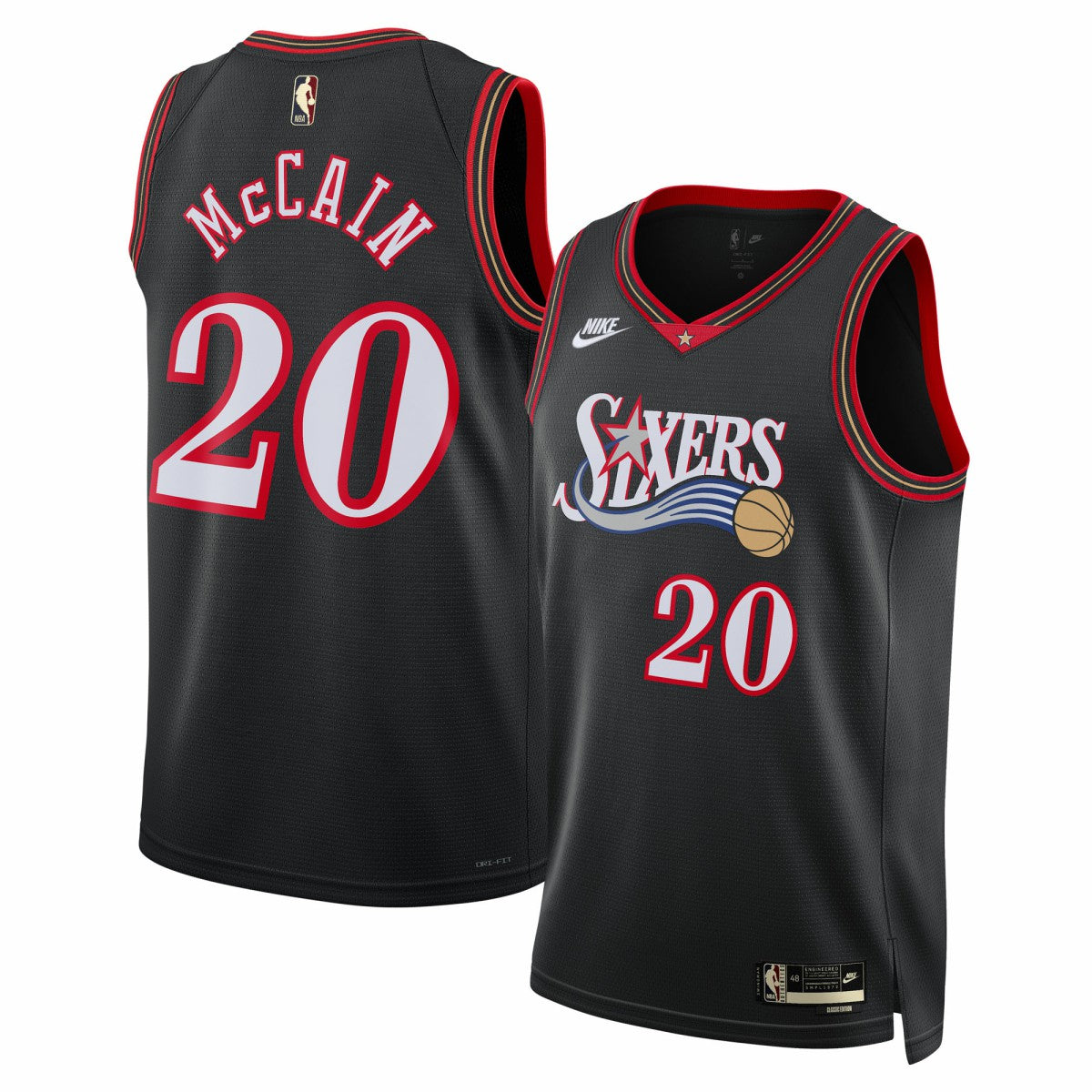 Black Jared McCain Philadelphia 76ers Unisex Swingman Jersey | NBA