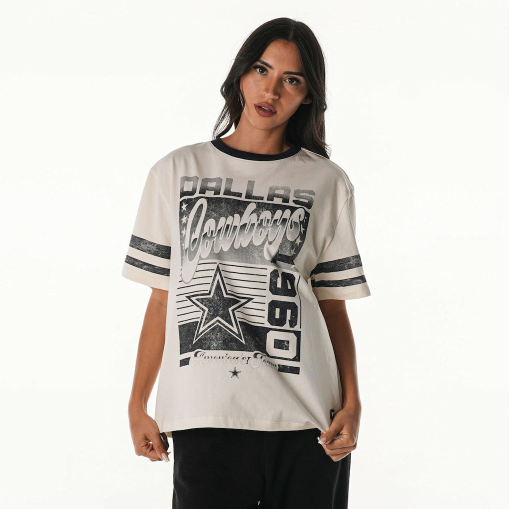 Dallas Cowboys The Wild Collective Women's Vintage Drop Shoulder Oversized Boyfriend T-Shirt | NFL On sale