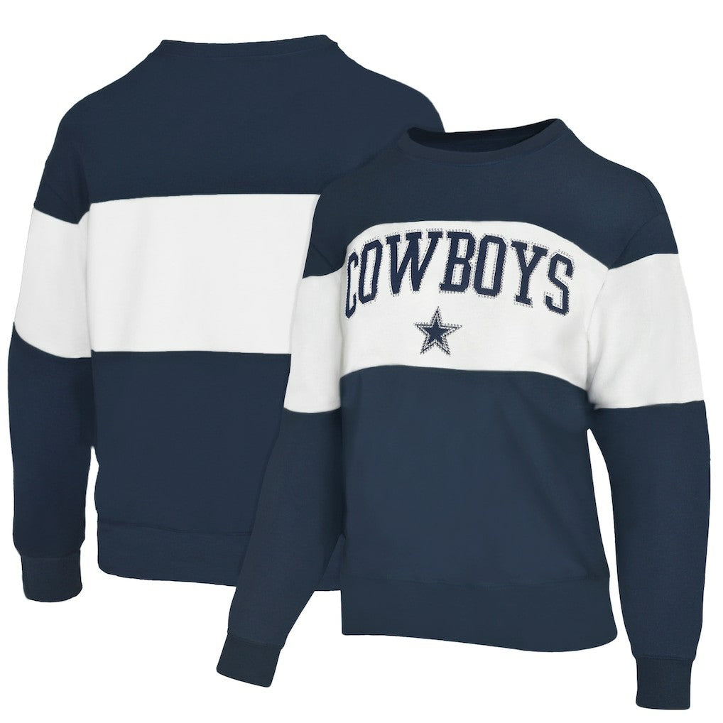 Dallas Cowboys Lauren James Women's Bling Colorblock Terry Sweatshirt | NFL US