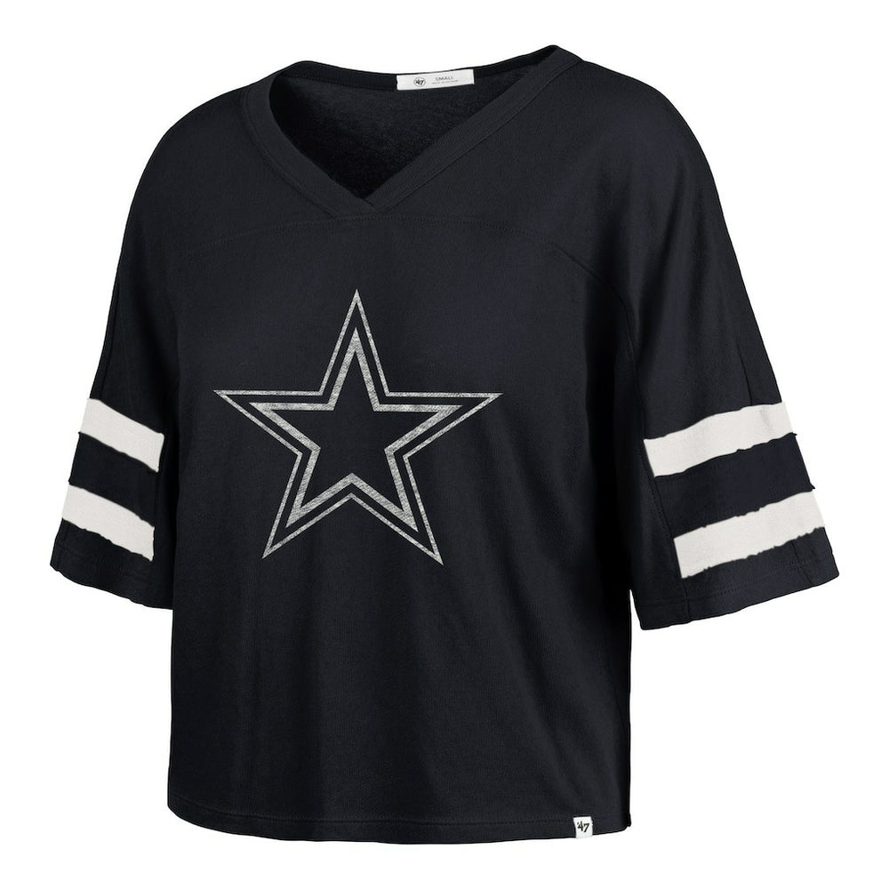 Dallas Cowboys '47 Women's Premier Scout Cropped V-Neck T-Shirt | NFL Discount