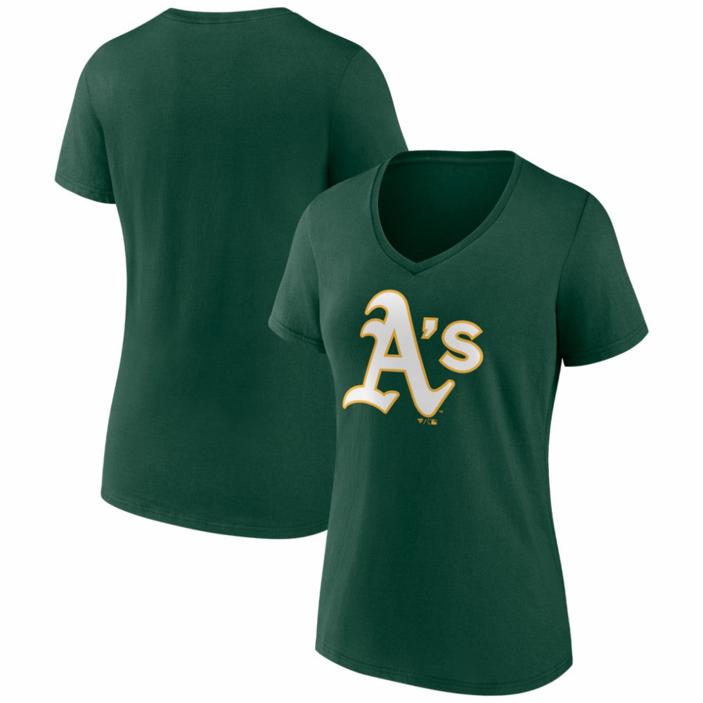 Athletics Women's Logo V-Neck T-Shirt - MLB T-shirts