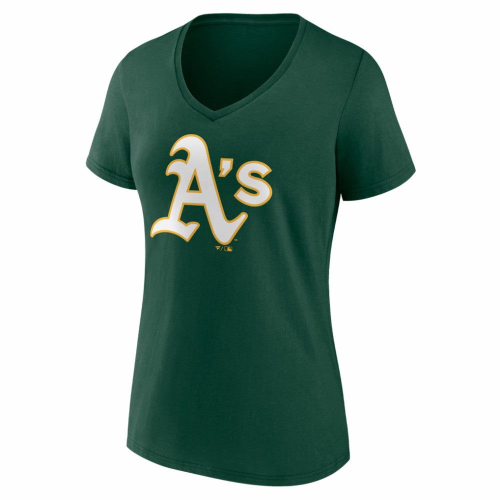 Athletics Women's Logo V-Neck T-Shirt - MLB T-shirts