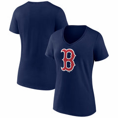 Boston Red Sox Women's Logo V-Neck T-Shirt - MLB T-shirts