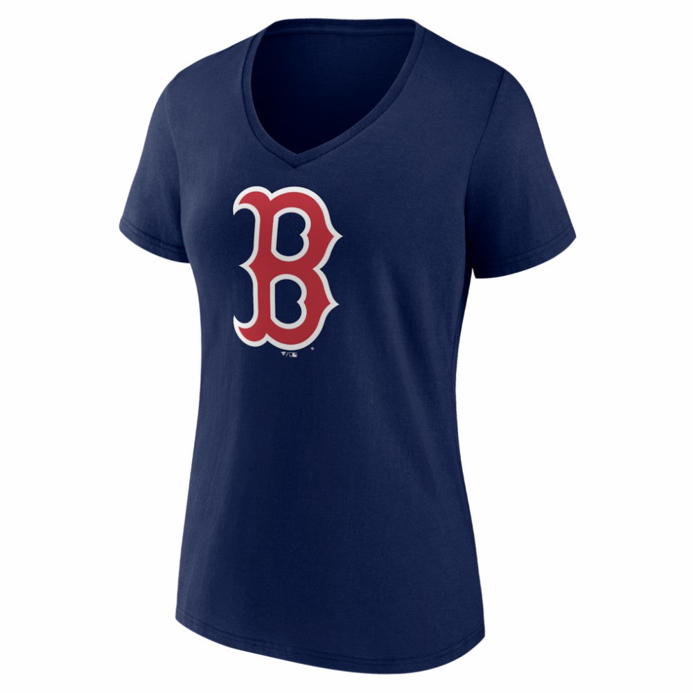 Boston Red Sox Women's Logo V-Neck T-Shirt - MLB T-shirts