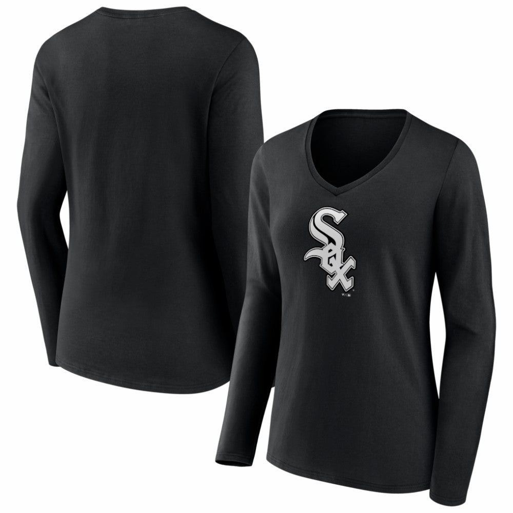 Chicago White Sox Women's Logo Long Sleeve V-Neck T-Shirt - MLB T-shirts