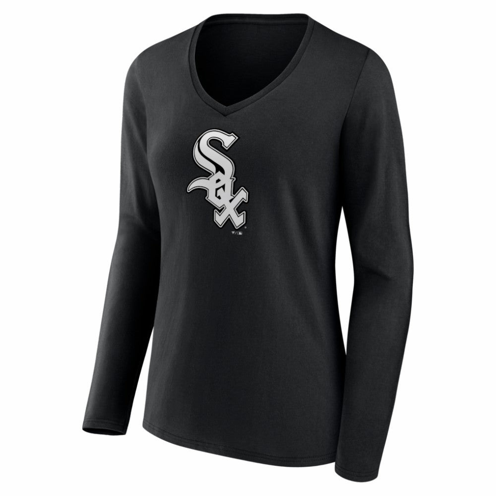 Chicago White Sox Women's Logo Long Sleeve V-Neck T-Shirt - MLB T-shirts