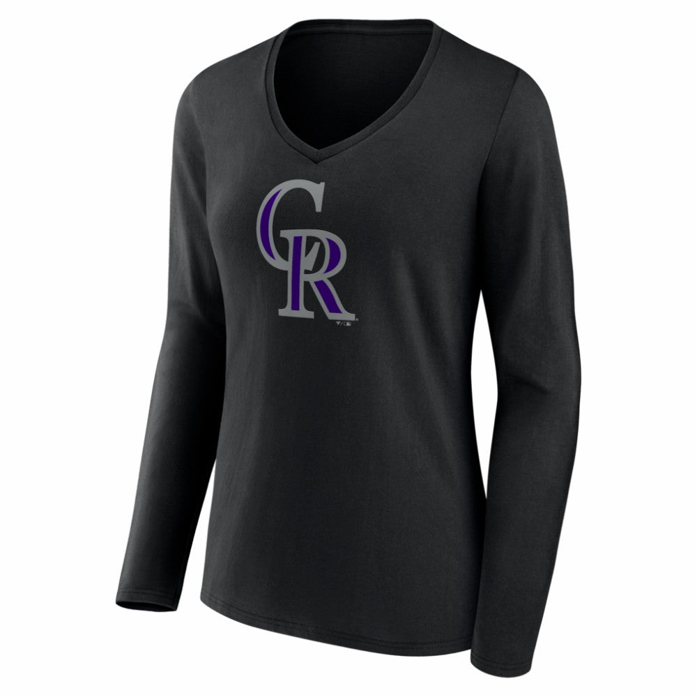 Colorado Rockies Women's Logo Long Sleeve V-Neck T-Shirt - MLB T-shirts