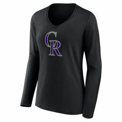 Colorado Rockies Women's Logo Long Sleeve V-Neck T-Shirt - MLB T-shirts