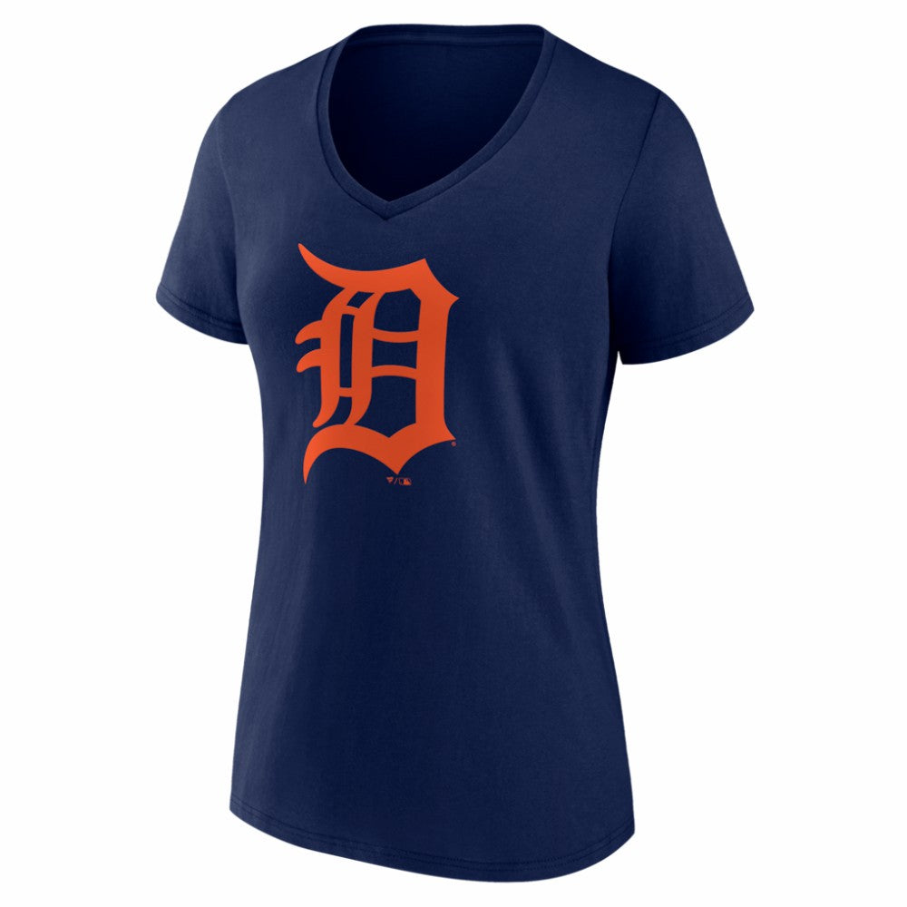 Detroit Tigers Women's Logo V-Neck T-Shirt - MLB T-shirts