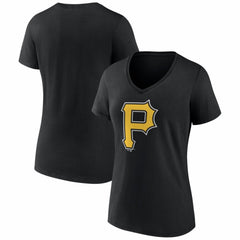 Pittsburgh Pirates Women's Logo V-Neck T-Shirt - MLB T-shirts