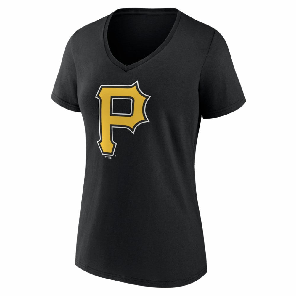 Pittsburgh Pirates Women's Logo V-Neck T-Shirt - MLB T-shirts