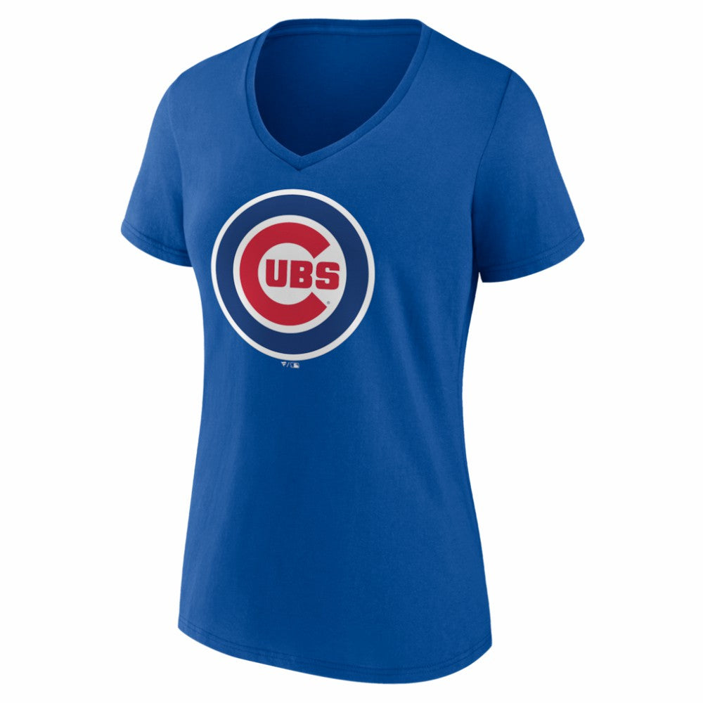 Chicago Cubs Women's Logo V-Neck T-Shirt - MLB T-shirts
