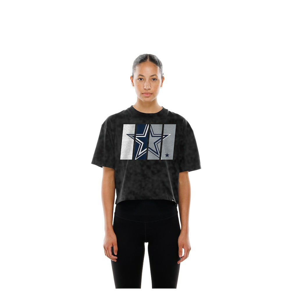 Dallas Cowboys Women's Boxy Cropped Sport Night Mineral Wash T-Shirt | NFL Near me