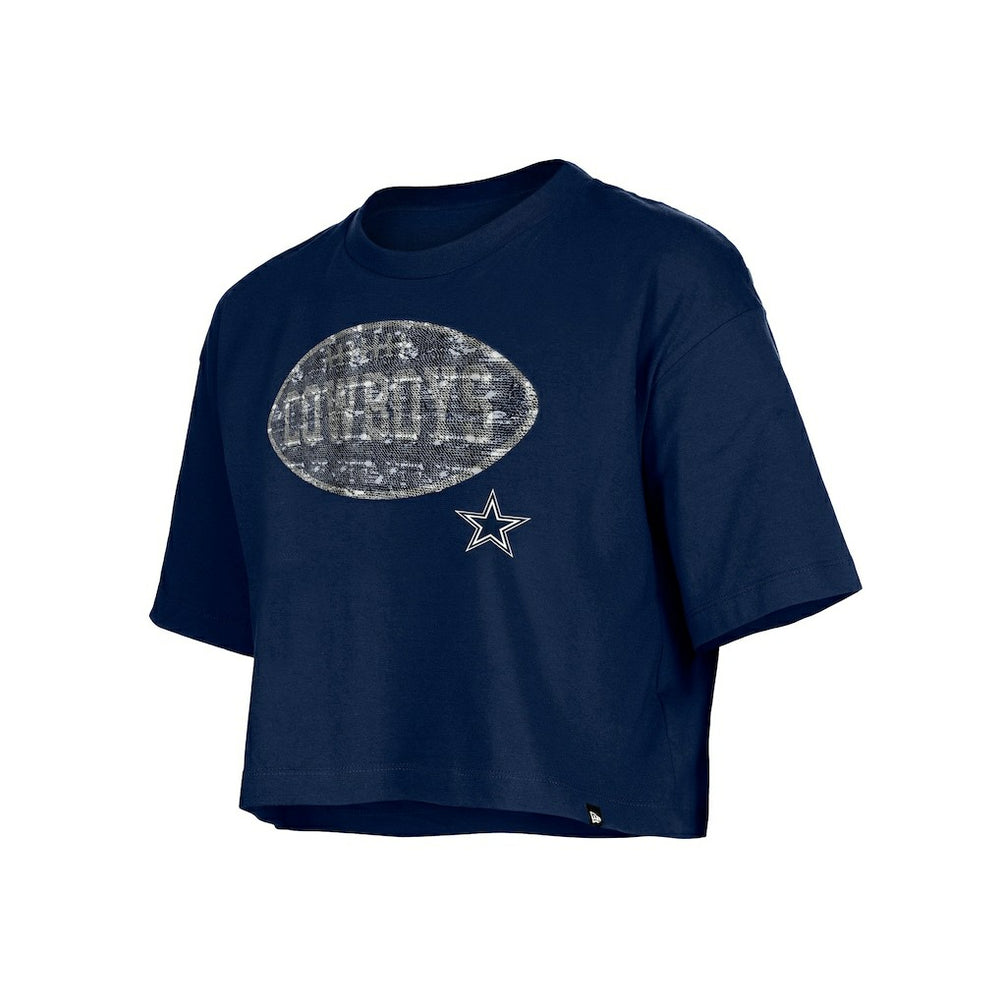 Dallas Cowboys Girl's Flip Sequin Boxy T-Shirt | NFL On sale