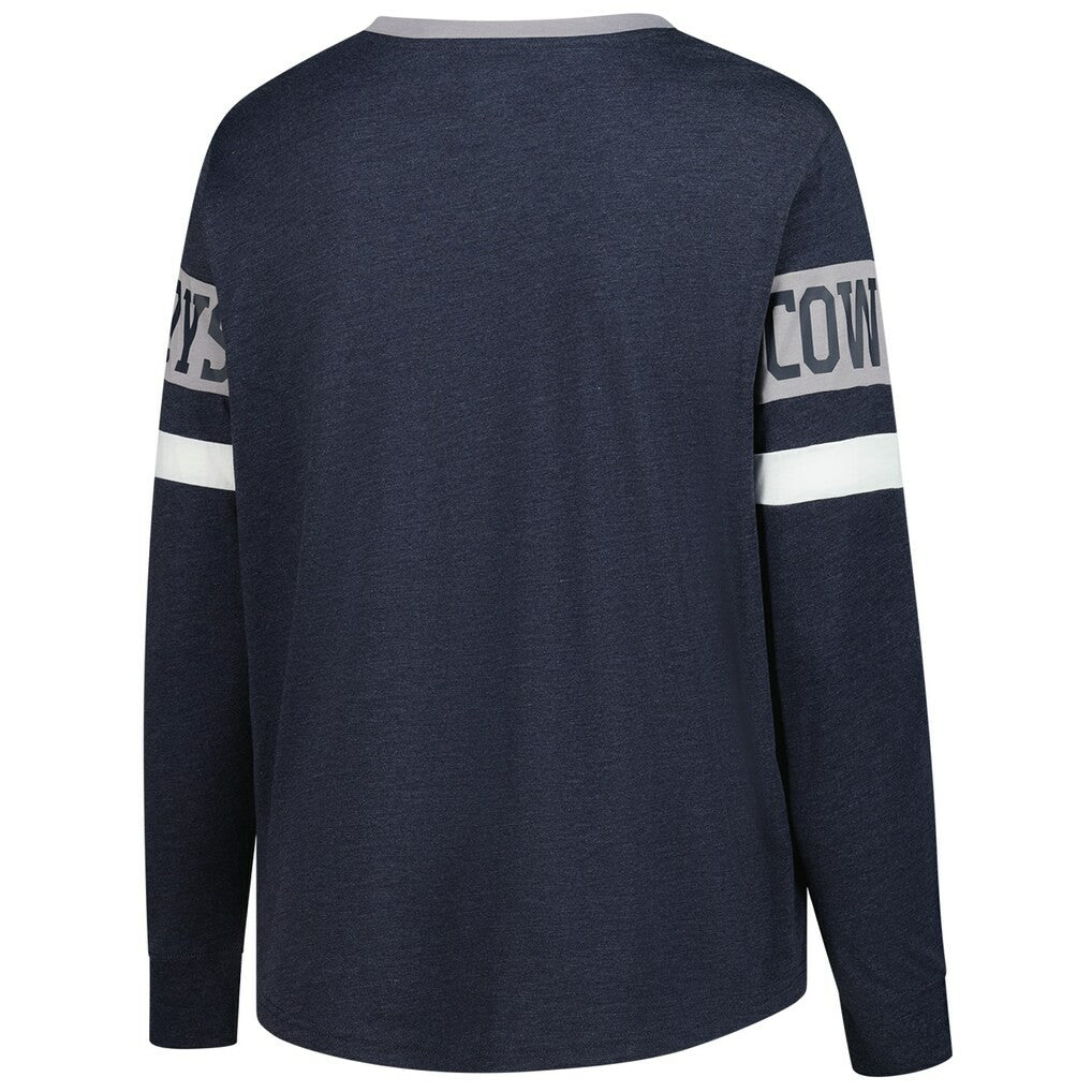 Dallas Cowboys Women's Plus Size Throwback Lace-Up Long Sleeve T-Shirt | NFL On sale
