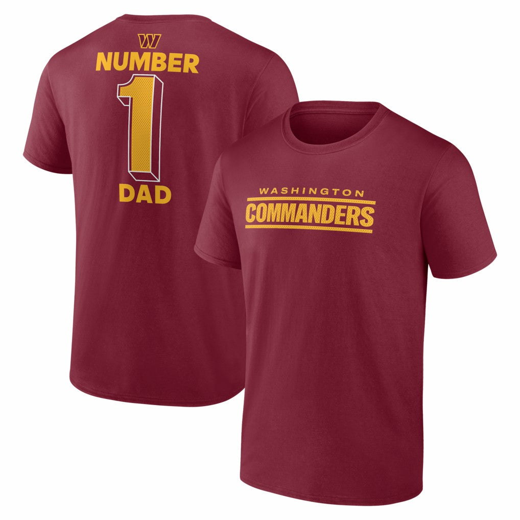 Washington Commanders #1 Dad Jersey T-Shirt | NFL On sale