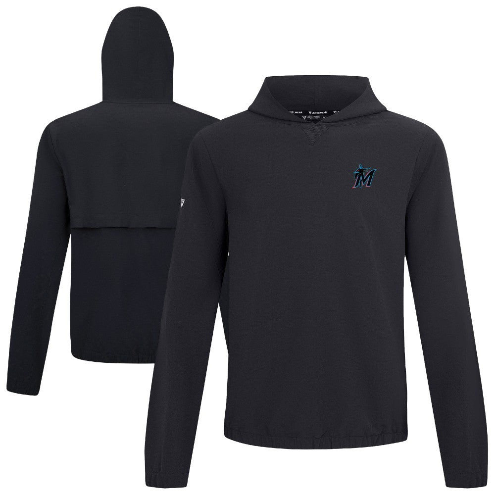 Miami Marlins Levelwear Action Insignia 2.0 Pullover Hoodie - MLB Hoodies