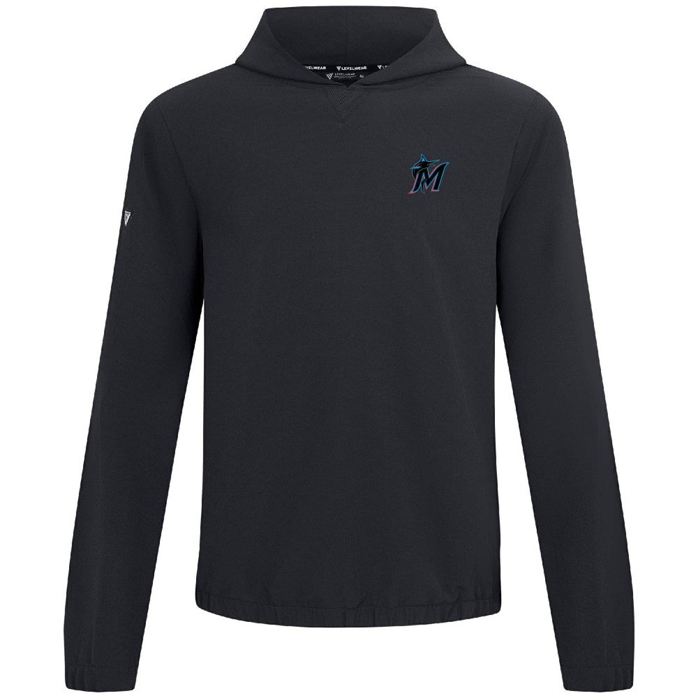 Miami Marlins Levelwear Action Insignia 2.0 Pullover Hoodie - MLB Hoodies