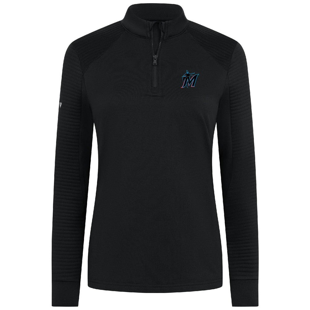Miami Marlins Levelwear Women's Power Insignia 2.0 Quarter-Zip Pullover Top - MLB Pullover