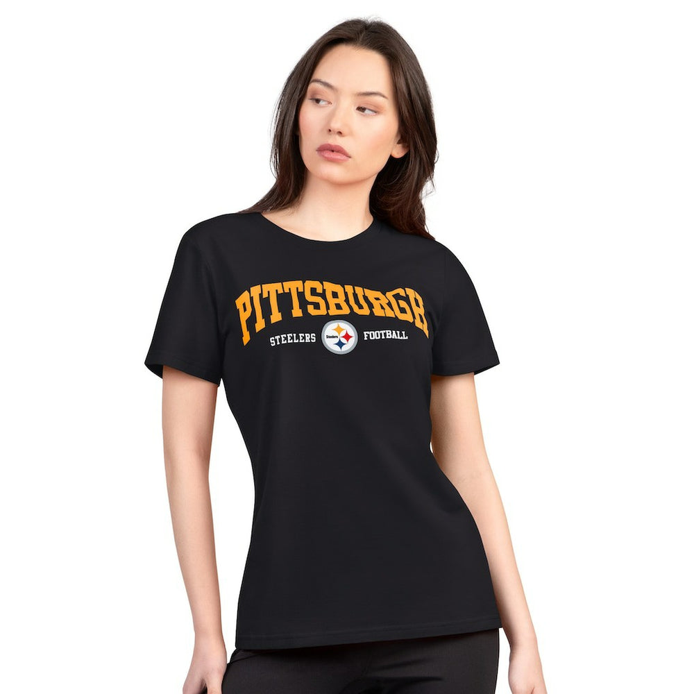 Pittsburgh Steelers G-III 4Her by Carl Banks Women's Super-Slim Lightweight Winning Crew T-Shirt | NFL Discount