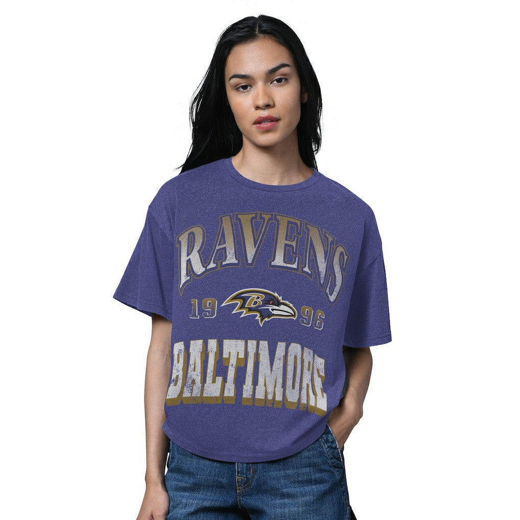 Baltimore Ravens Starter Women's Oversized Hall of Fame T-Shirt | NFL Outlet