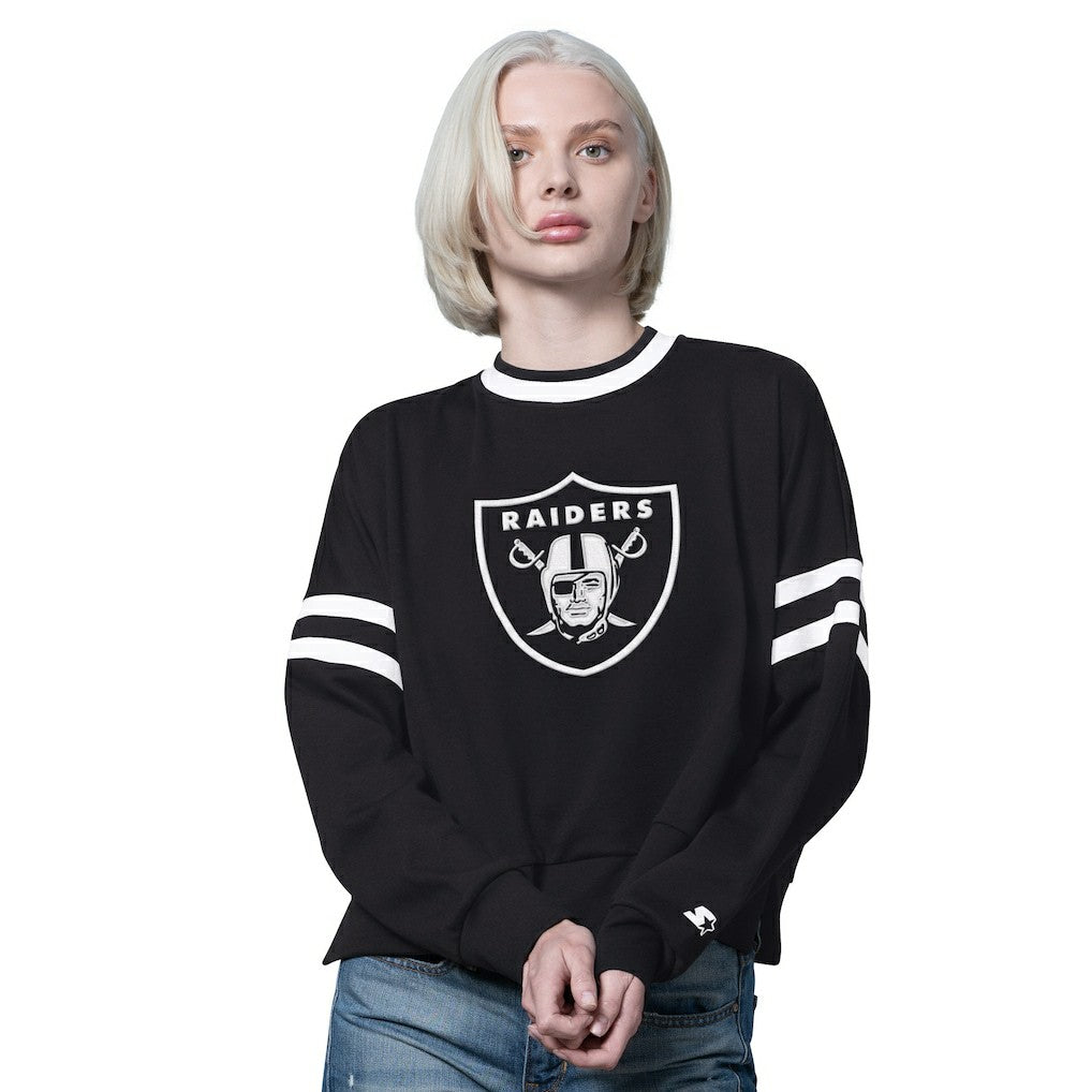 Las Vegas Raiders Starter Women's Rally Drop Shoulder Cropped Sweatshirt | NFL New