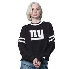 New York Giants Starter Women's Rally Drop Shoulder Cropped Sweatshirt | NFL Outlet