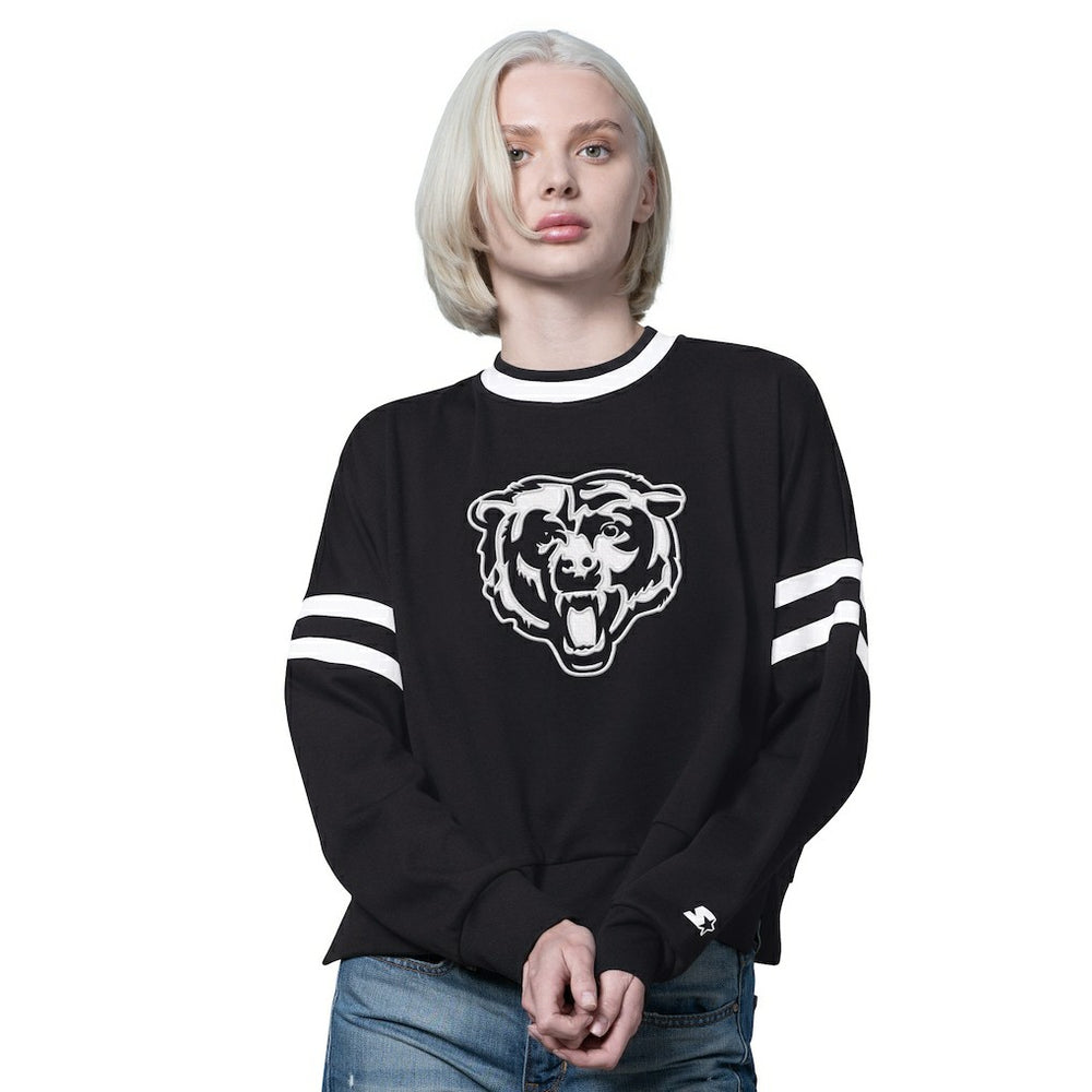 Chicago Bears Starter Women's Rally Drop Shoulder Cropped Sweatshirt | NFL Hot